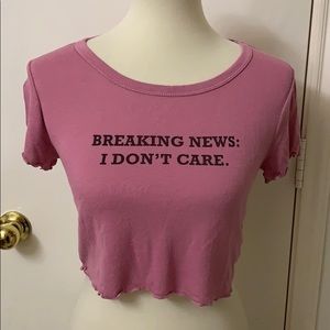 a'gaci pink crop top * size small * I DON'T CARE